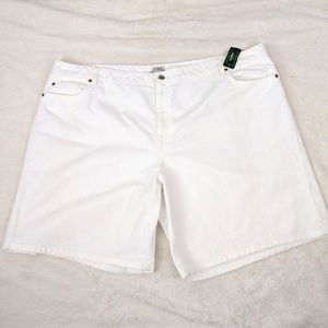 L.L. Bean White Denim Lightweight Shorts